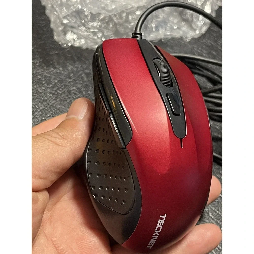 TECKNET mouse Wired USB connection 6Button‎ Model UM013 Red